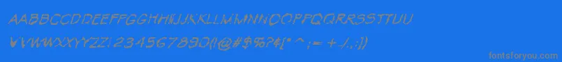 Czcionka VtcKrinkleKutRegularItalic – szare czcionki na niebieskim tle
