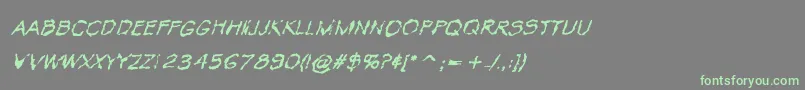 VtcKrinkleKutRegularItalic Font – Green Fonts on Gray Background