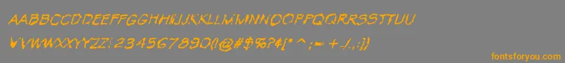 VtcKrinkleKutRegularItalic Font – Orange Fonts on Gray Background