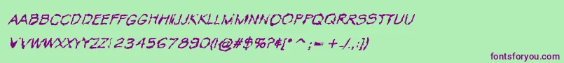 fuente VtcKrinkleKutRegularItalic – Fuentes Moradas Sobre Fondo Verde