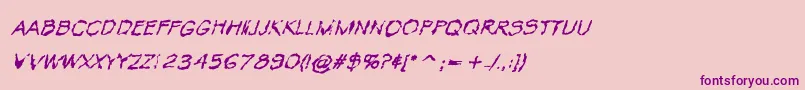 VtcKrinkleKutRegularItalic Font – Purple Fonts on Pink Background