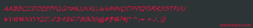VtcKrinkleKutRegularItalic Font – Red Fonts on Black Background