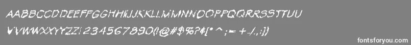 VtcKrinkleKutRegularItalic Font – White Fonts on Gray Background