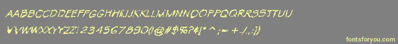 VtcKrinkleKutRegularItalic Font – Yellow Fonts on Gray Background