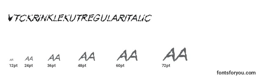 Größen der Schriftart VtcKrinkleKutRegularItalic