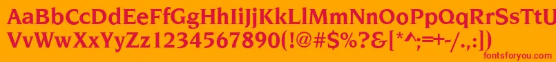 NavarroBold Font – Red Fonts on Orange Background