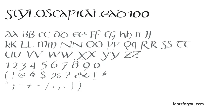 Шрифт Styloscapitalead100 – алфавит, цифры, специальные символы