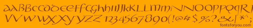 Styloscapitalead100 Font – Brown Fonts on Orange Background