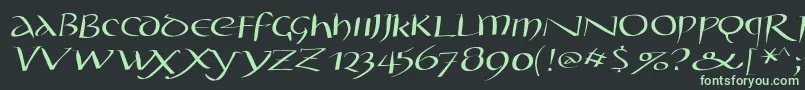 フォントStyloscapitalead100 – 黒い背景に緑の文字