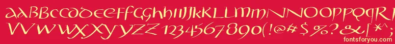 Styloscapitalead100 Font – Yellow Fonts on Red Background