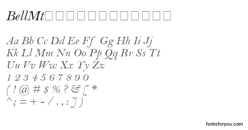 A fonte BellMtРљСѓСЂСЃРёРІ – alfabeto, números, caracteres especiais