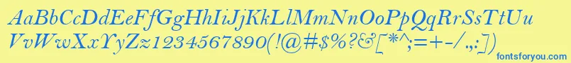 BellMtРљСѓСЂСЃРёРІ Font – Blue Fonts on Yellow Background