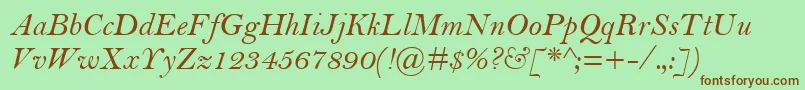 BellMtРљСѓСЂСЃРёРІ Font – Brown Fonts on Green Background