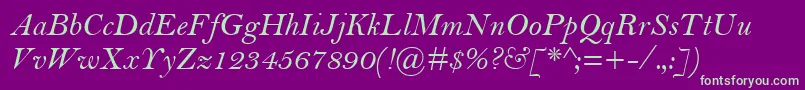 BellMtРљСѓСЂСЃРёРІ Font – Green Fonts on Purple Background