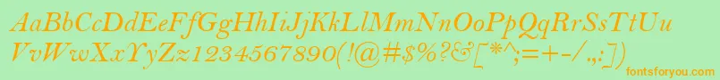 BellMtРљСѓСЂСЃРёРІ Font – Orange Fonts on Green Background