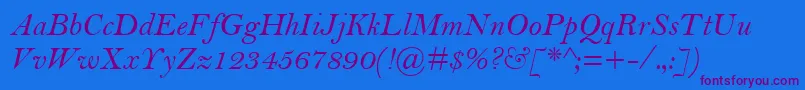 BellMtРљСѓСЂСЃРёРІ Font – Purple Fonts on Blue Background