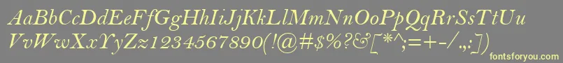 BellMtРљСѓСЂСЃРёРІ Font – Yellow Fonts on Gray Background