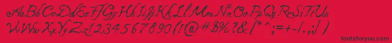 Caligraf1435 Font – Black Fonts on Red Background