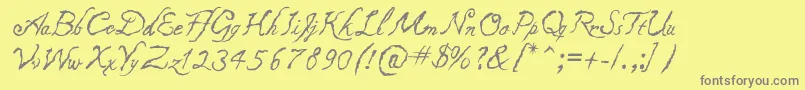 Шрифт Caligraf1435 – серые шрифты на жёлтом фоне