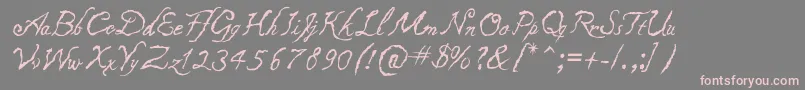 Шрифт Caligraf1435 – розовые шрифты на сером фоне