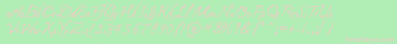 Caligraf1435 Font – Pink Fonts on Green Background