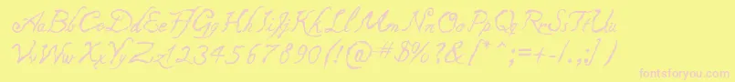 Шрифт Caligraf1435 – розовые шрифты на жёлтом фоне