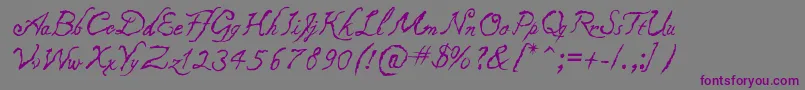 Caligraf1435-Schriftart – Violette Schriften auf grauem Hintergrund