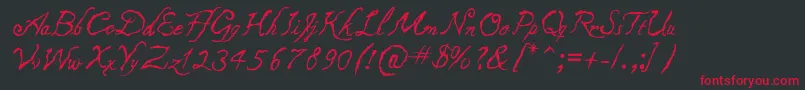 Caligraf1435 Font – Red Fonts on Black Background