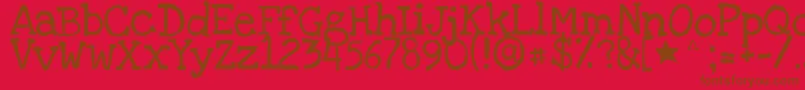 Loveyalikeasistersolid-Schriftart – Braune Schriften auf rotem Hintergrund