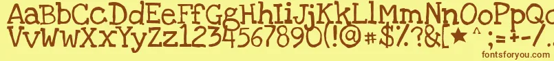 Loveyalikeasistersolid Font – Brown Fonts on Yellow Background