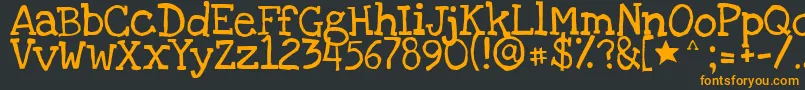 Loveyalikeasistersolid-fontti – oranssit fontit mustalla taustalla