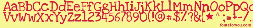 Loveyalikeasistersolid Font – Red Fonts on Yellow Background