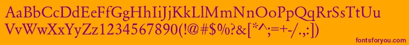 YearlindNormal Font – Purple Fonts on Orange Background