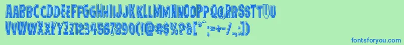 Hitchblockbevel Font – Blue Fonts on Green Background