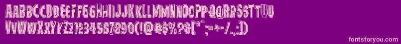 Hitchblockbevel Font – Pink Fonts on Purple Background