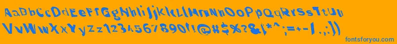 Throughtheblackwidelefta Font – Blue Fonts on Orange Background