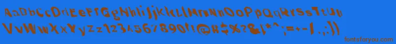 Throughtheblackwidelefta Font – Brown Fonts on Blue Background