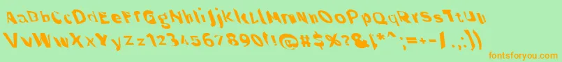 Throughtheblackwidelefta Font – Orange Fonts on Green Background