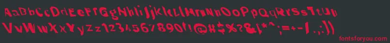 Throughtheblackwidelefta Font – Red Fonts on Black Background
