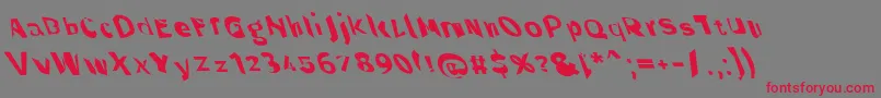 Throughtheblackwidelefta Font – Red Fonts on Gray Background