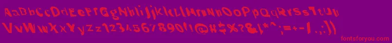 Throughtheblackwidelefta Font – Red Fonts on Purple Background