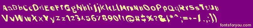 Throughtheblackwidelefta Font – Yellow Fonts on Purple Background