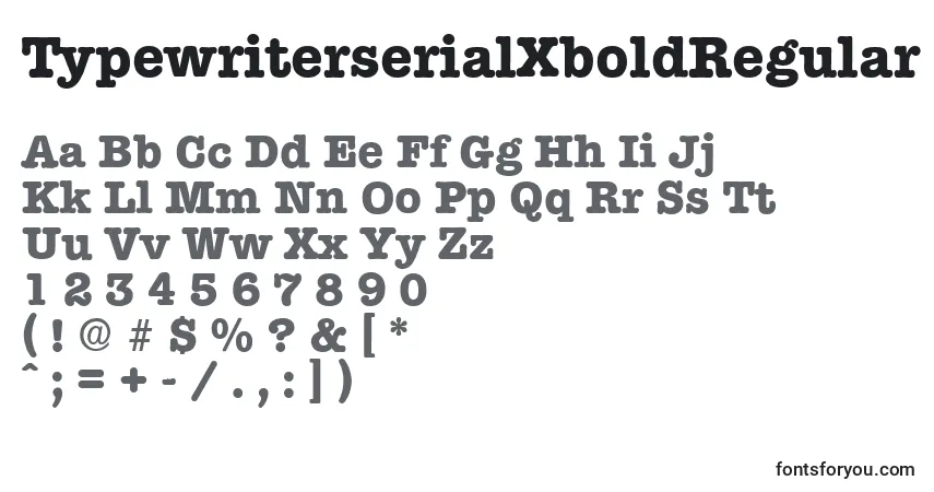 Schriftart TypewriterserialXboldRegular – Alphabet, Zahlen, spezielle Symbole