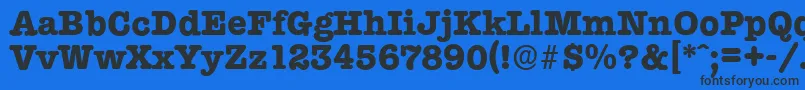 Czcionka TypewriterserialXboldRegular – czarne czcionki na niebieskim tle
