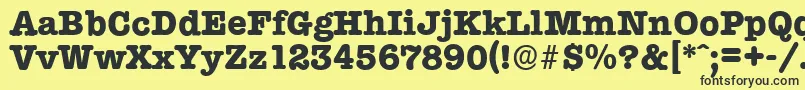 TypewriterserialXboldRegular Font – Black Fonts on Yellow Background