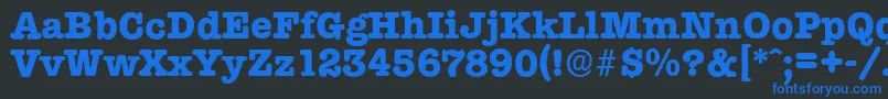 TypewriterserialXboldRegularフォントについての詳細 フォントTypewriterserialXboldRegular – 黒い背景に青い文字