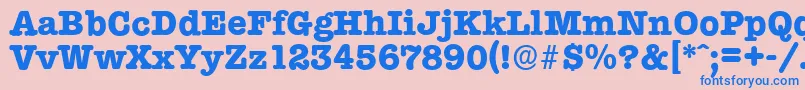 TypewriterserialXboldRegular Font – Blue Fonts on Pink Background