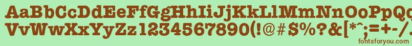 TypewriterserialXboldRegular Font – Brown Fonts on Green Background