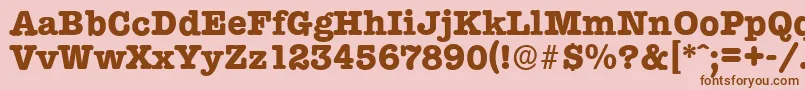 TypewriterserialXboldRegular Font – Brown Fonts on Pink Background