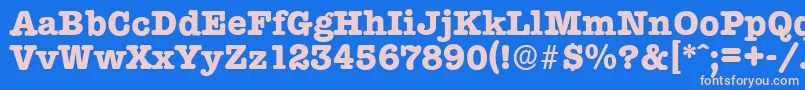 TypewriterserialXboldRegular Font – Pink Fonts on Blue Background